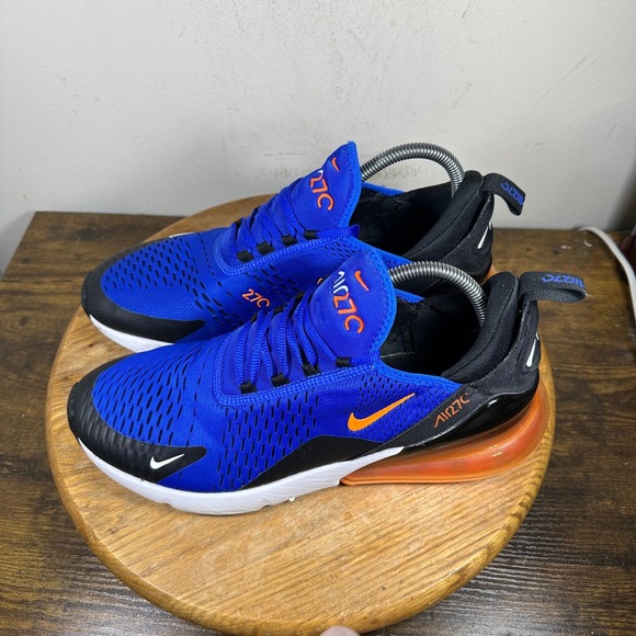Nike Air Max 270 Blue Orange Running Shoes Sneakers Mens Size 10 AH8050-401 - Picture 8 of 8